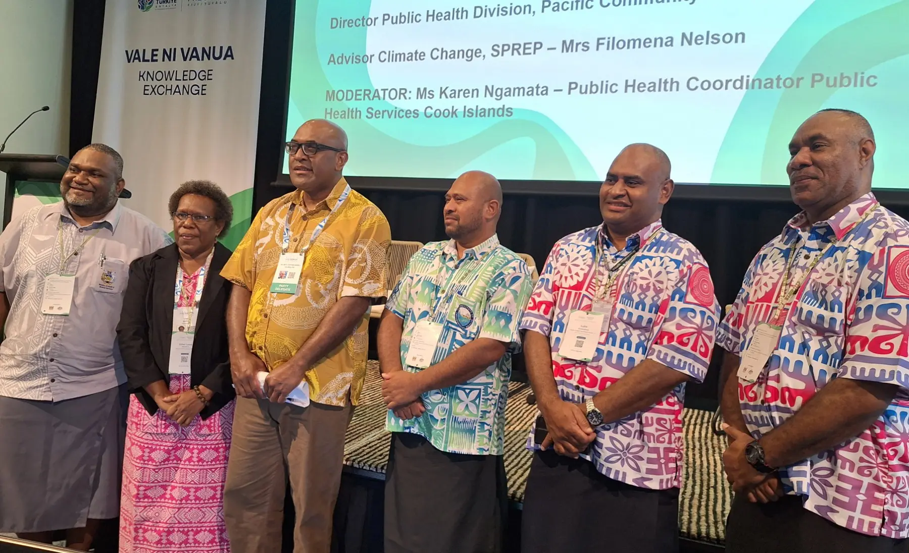 Minister for Health and Medical Services Dr Ratu Atonio Lalabalavu (third from left) with the delegates at the Pre-COP31 Pacific Health in a Changing Climate: Country-led Innovation for Resilient Health Systems side event at Sofitel Fiji Resort and Spa in Denarau, Nadi. 