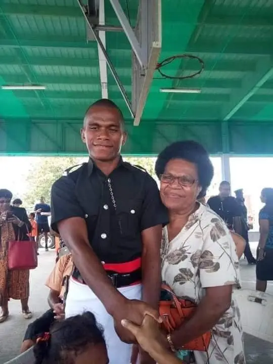 In happier days... Police Constable Siuta Niumataiwalu.