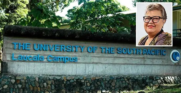 (Inset) Association of the University of the South Pacific Staff president Elizabeth Fong.