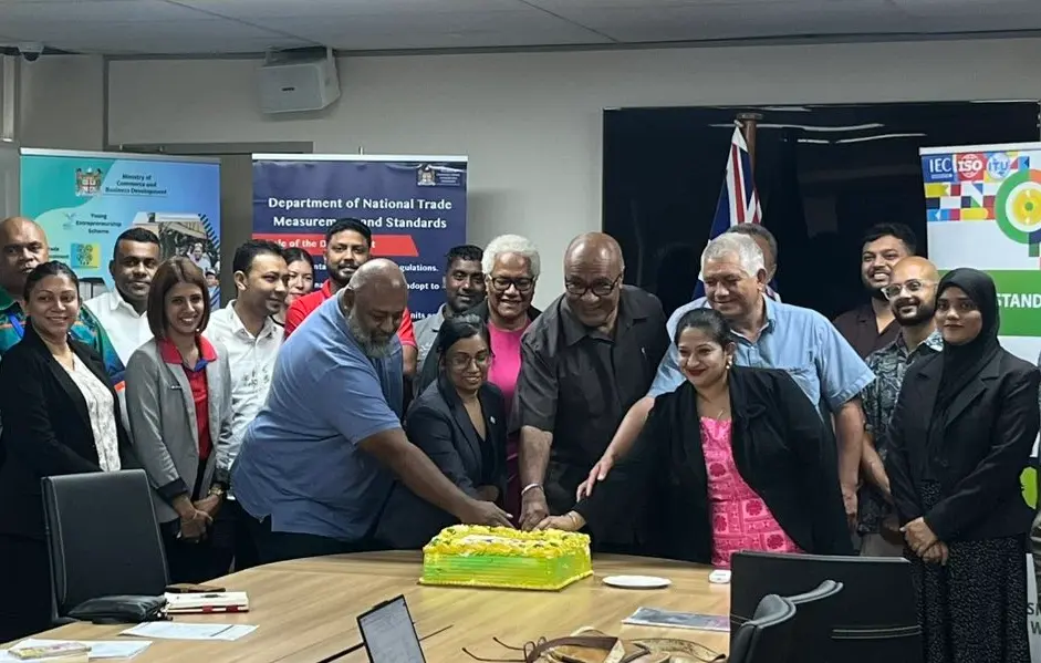 Deputy Prime Minister and Minister for Industries, Commerce and Business Development Manoa Kamikamica with various stakeholders during the celebration of the World Standards Day. 