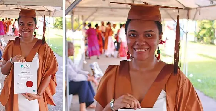 Siteri Verevakalau (middle) with her children Kelera Vuatalevu, 8, and Mosese Talemainaivalu Junior, 4, at their home in Naulu, Nakasi, on March 30, 2023. Inset: The late Mosese Talemainaivalu. Photo: Wati Talebula-Nuku