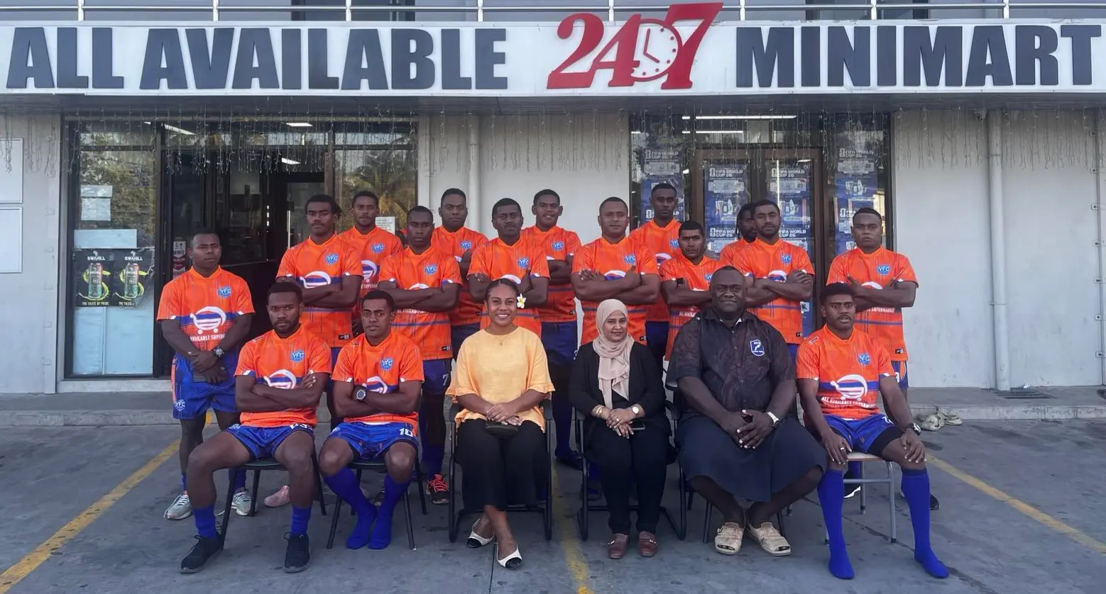 Youth of Christ rugby club in their new kits. 