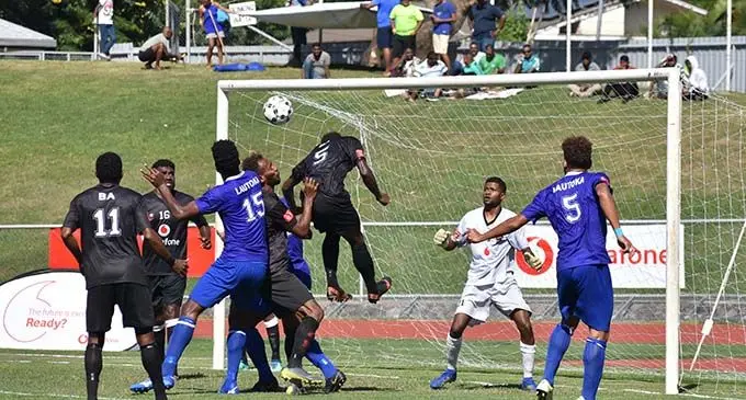 Action from the Ba vs Lautoka third-place play-off match during the Vodafone Fiji FACT at Churchill Park in Lautoka on May 12, 2019. Photo: Waisea Nasokia 