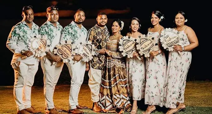 Karishma Mudaliar and Joewesh Taituraga’s wedding party at Thurston Garden, Suva on August 6, 2022. Photo: Lighthouse Photography