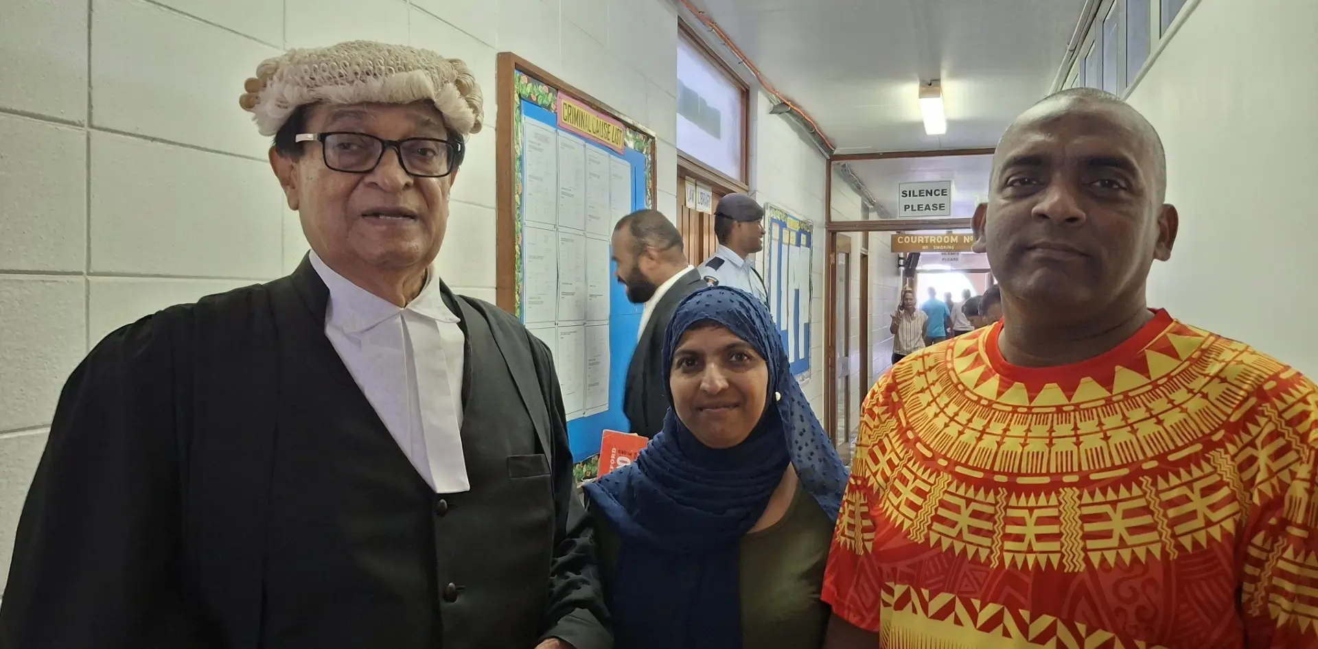 Mohammed Naushad and Nazreen Nisha Khan and their lawyer, Iqbal Khan at the High Court in Lautoka.
