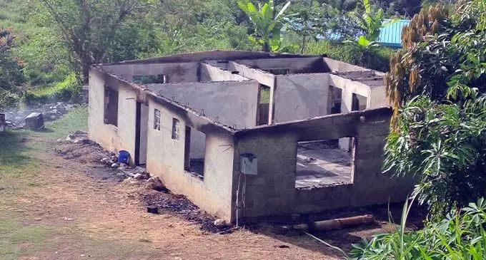Remains of the completely destroyed home in Nadi. Photo: Waisea Nasokia