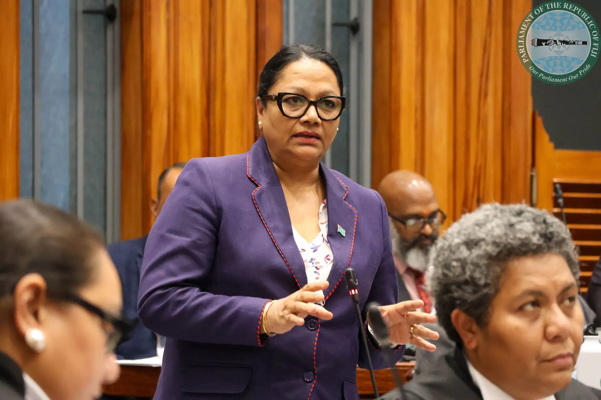 Opposition Member of Parliament Premila Kumar in Parliament on November 5, 2025.