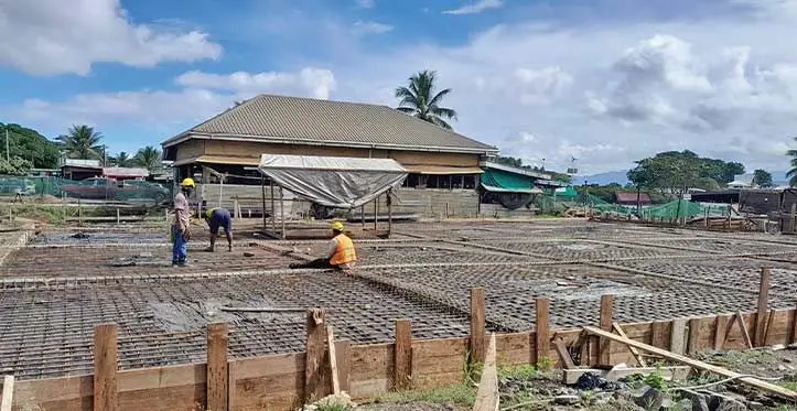 Progress of municipal market construction in Savusavu on June 1, 2023.