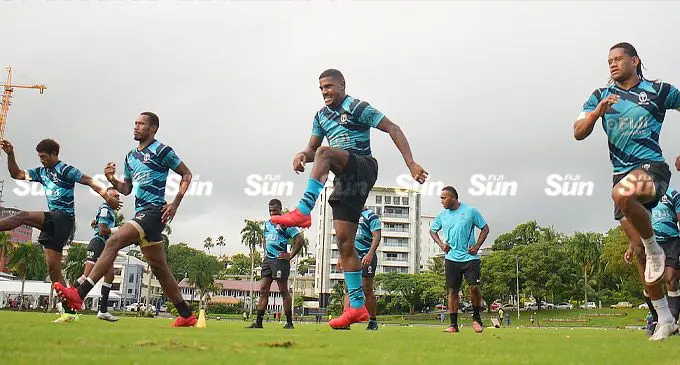 Fiji 7's squad members during training at Albert Park on May 3, 2022. File Photo: Ronald Kumar.