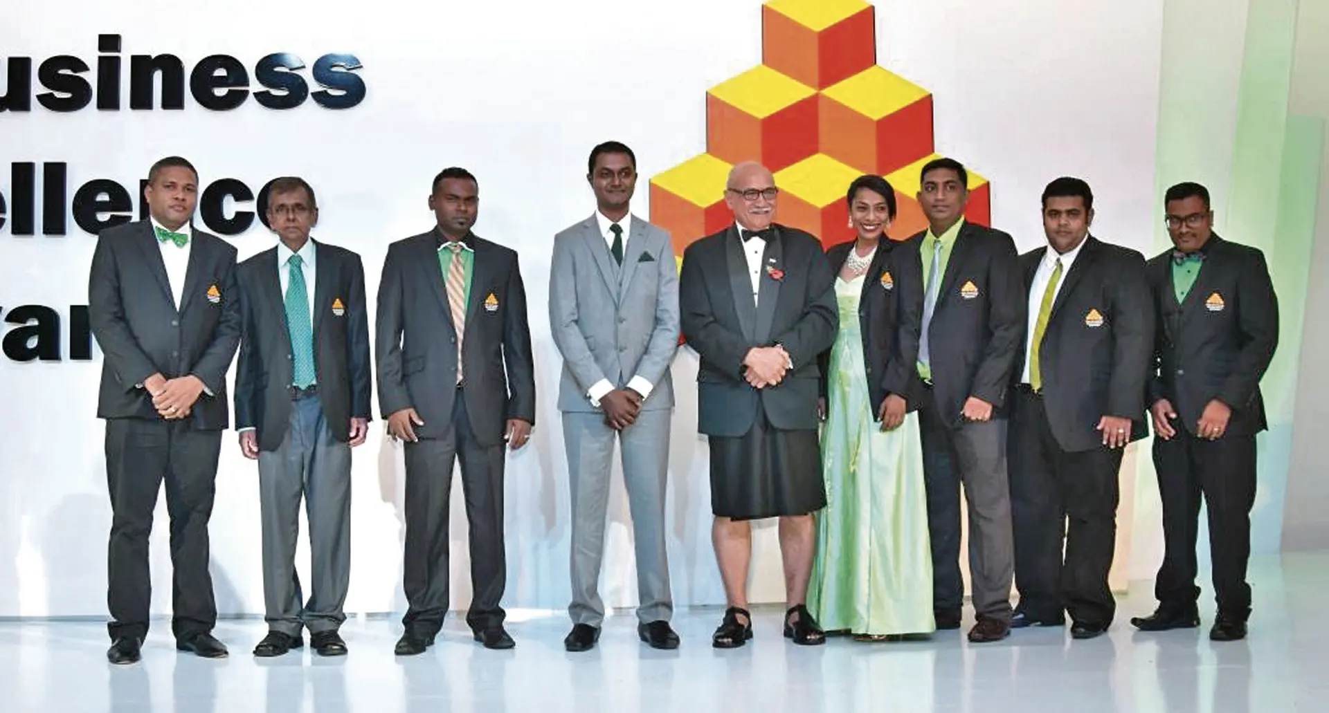 Evaluators with the President Major General (Ret'd) Jioji Konrote at the 2017 Fiji Business Excellence Awards.