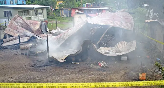 Fire destroyed a family home at stage 1 in Narere on March 7, 2019.. Photo: Ronald Kumar