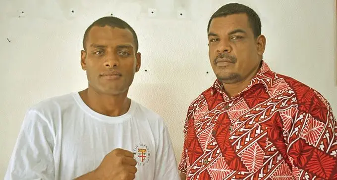 Jese Ravudi and promoter Freddy Chand. Photo: Mereleki Nai 