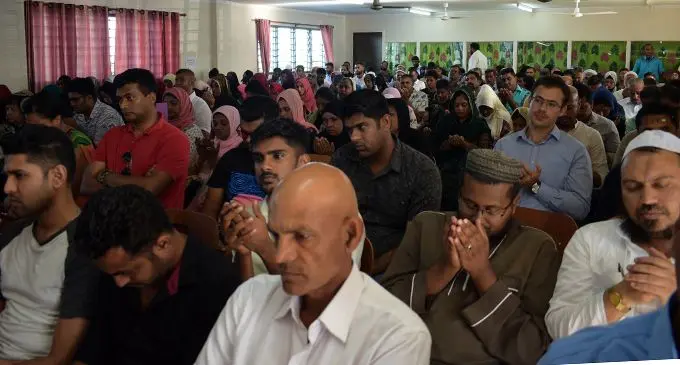 Fijians from various denominations joining the Muslim community during the open prayer for our brothers and sisters in Christchurch NZ at Makoi's Women's Vocational Centre on March 17,2019. Photo: Simione Haravanua.