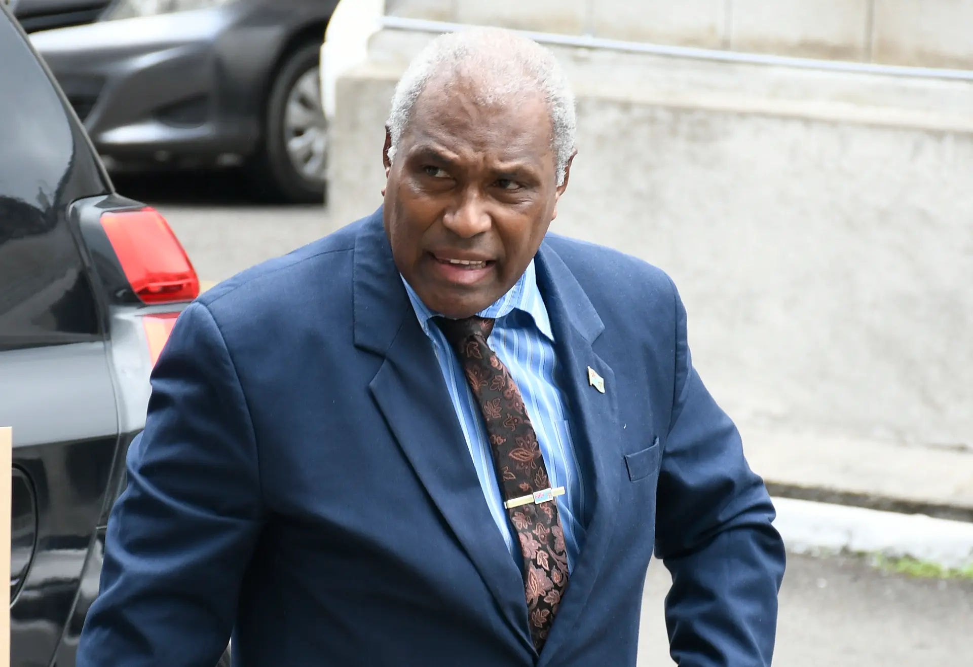 Acting Attorney-General and Minister for Justice Siromi Turaga outside Office of the Prime Minister.