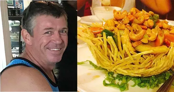 Jason Alport and one of the many dishes served at Fong Lee, Suva.