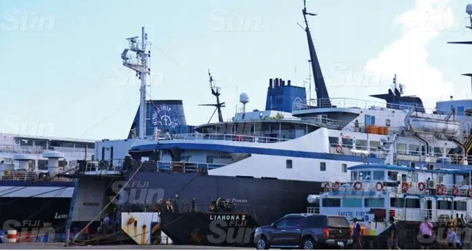 Goundar Shipping vessels at Suva’s Narain Jetty on May 17, 2021. Photo: Leon Lord