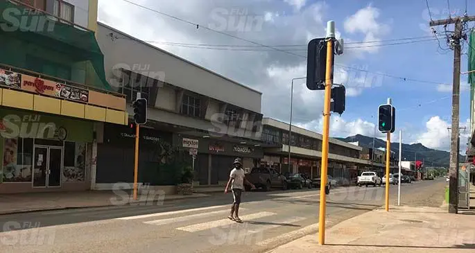 Newly installed streetlights on the main Labasa Street on April 25,2021. Photo: Laisa Lui