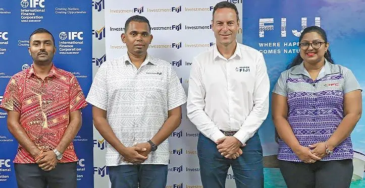 IFC Operations Officer Sameer Chand, Investment Fiji Chief Executive Officer Kamal Chetty, Tourism Fiji Chief Executive Officer Brent Hill and HFC Bank Manager Marketing and Insurance Anuksha Prakash.