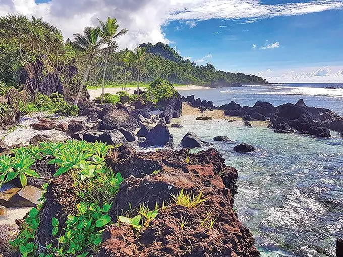 Naivakawau beach on Taveuni Island.
