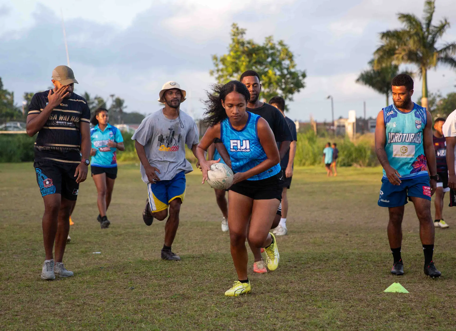 The Koroturaga mixed touch team during a training session on October 10, 2026. 