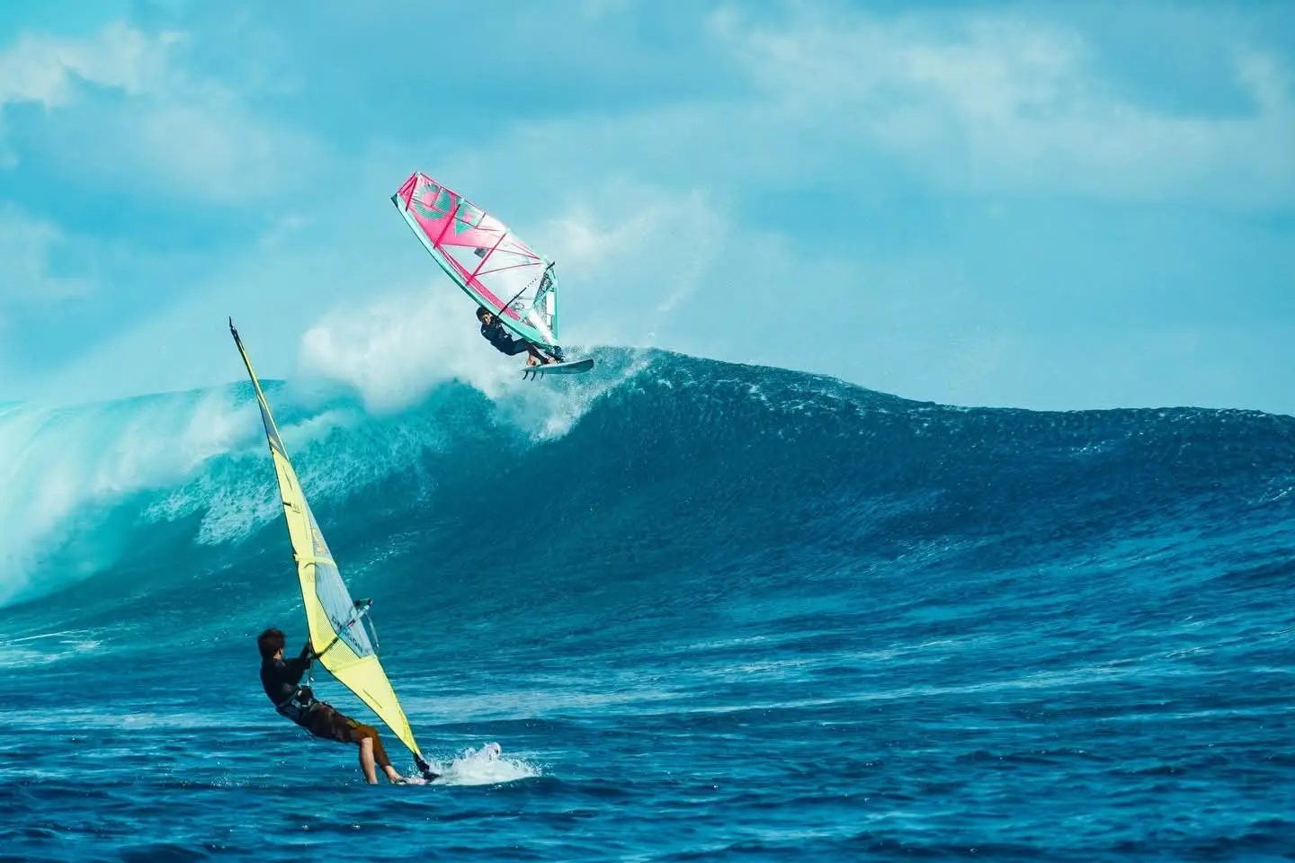 Surfers during the 2026 World Windsurf Tour (WWT) Fiji Surf Pro.