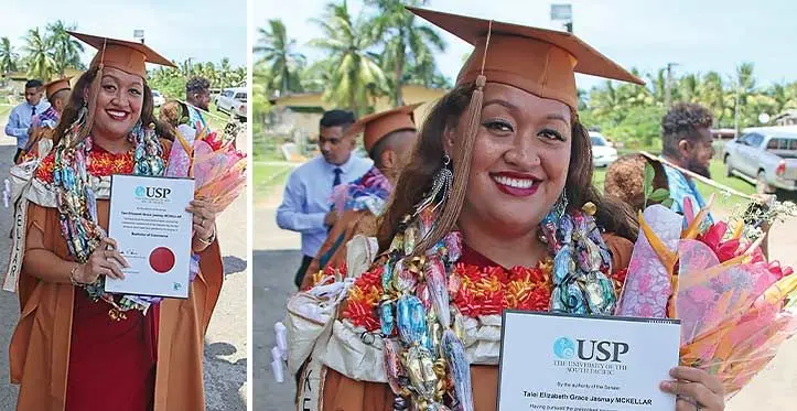 Talei Mckellar after graduation on March 30, 2023. Photo: Josefa Babitu