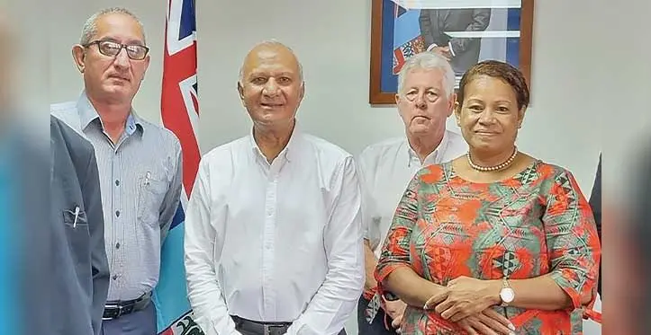 Pacific Fishing Company board of directors, from left: Mike Terry, chairman Mahmood Khan, David Robertson and Lydia Lazel. Picture: Laiseana Nasiga