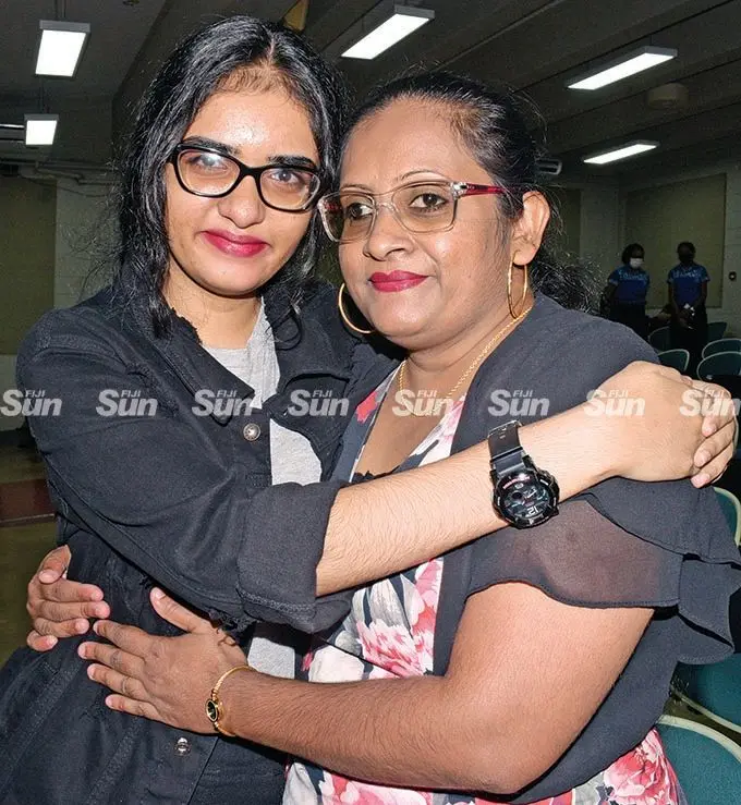 Medical student grant recipient Shaniya Shah (left), with mother, Shamina Khan, at FNU Campus on February 16, 2022.  Photo: Ronald Kumar
