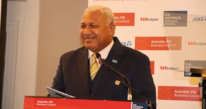 Prime Minister Voreqe Bainimarama in Brisbane, Australia.