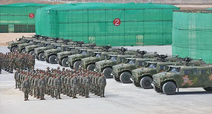 Closing ceremony of the Cambodia-China “Golden Dragon 2023” joint military exercise is held in Kampong Chhnang province, Cambodia, April 5, 2023. Cambodia and China have successfully concluded the fifth edition of joint military exercise “Golden Dragon 2023” at the Royal Gendarmerie Training Centre here on April 5, 2023. Photos: Xinhua