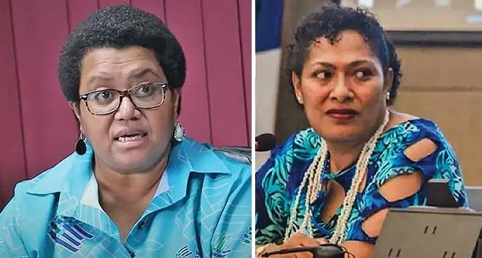 Director of Fisheries, Neomai Ravitu and Ministry of Infrastructure and Transport director Faranisese Kinivuwai.