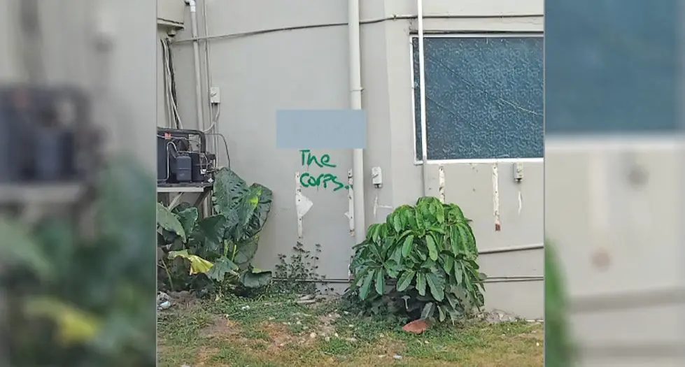 The vulgar grafitti along Martintar, in Nadi. Photo: Ronnie Chang 