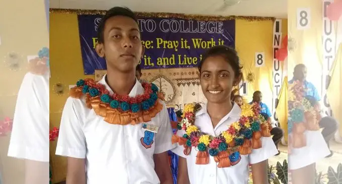 Headboy Nischal Nihaal Kumar and headgirl Reeshu Ronika Prasad. Photo: Waisea Nasokia