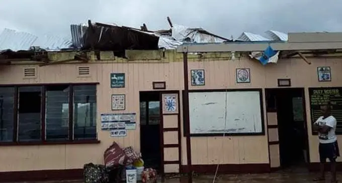Devastation at Daku Primary School after TC  Yasa.