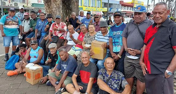 Vunivaivai Senior Citizens Group of Lautoka secretary, Freddy Fonmanu (front row sitting first from right) with the other members and supporters of the group in Lautoka. Photo: Nicolette Chambers