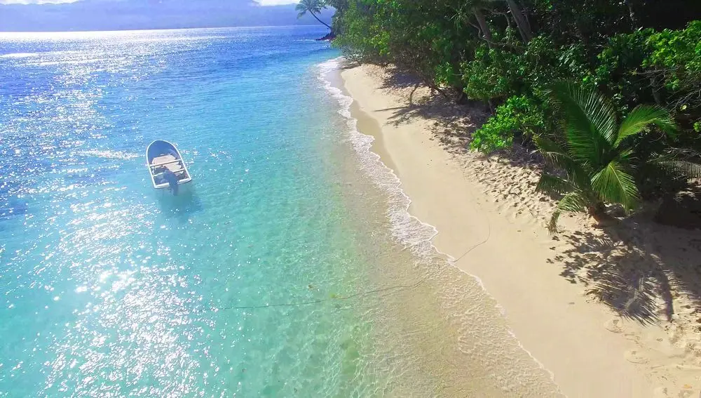 Maqai Beach Eco Surf Resort’s beachfront.
