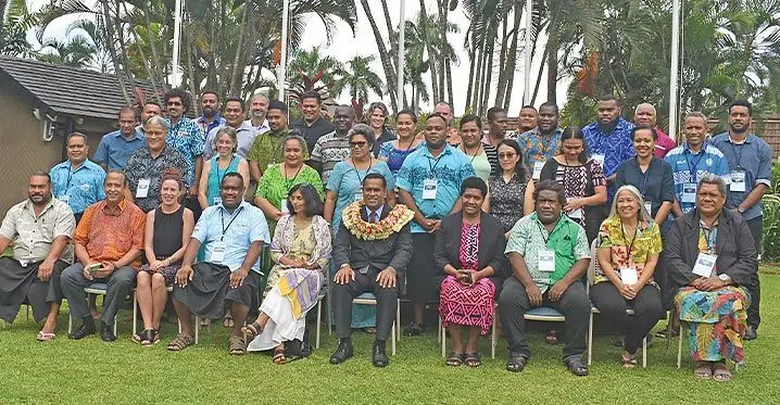 Minister for Lands and Mineral Resources, Filimoni Vosarogo with Pacific Islands Countries rep at the Tanoa International Hotel in Nadi. Photo: Mereleki Nai