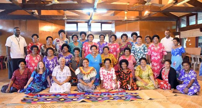 Minister for Women, Children and Poverty Alleviation, Mereseini Vuniwaqa (sitting-fourth from the left) with women after the talanoa session at Somosomo in Taveuni on May 7, 2019. Photo: Ministry for Women, Children and Poverty Alleviation