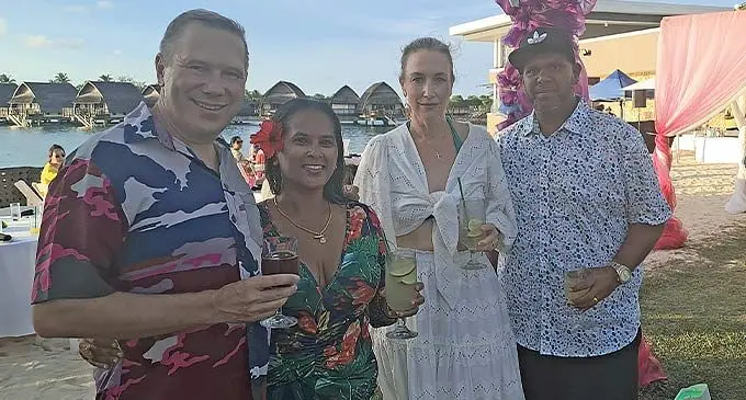 Fiji Marriott Resort Momi Bay general manager Silvano Dressino, Karen Ali, Katrina Dressino and Hassan Ali at the Momi Bay Sunet Series which carried the theme, Koh Samui. Photo: Waisea Nasokia
