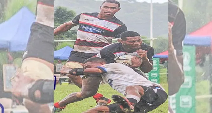 Naitasiri and Nadroga Under-19 clash at Naluwai Ground, today. Naitasiri U19 won 20-5. Photo: FRU Media.