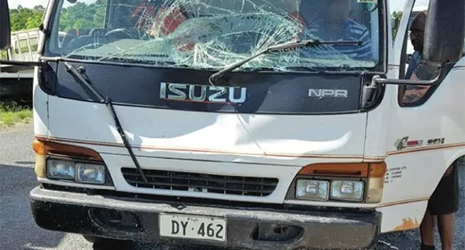 The truck that allegedly hit Sital Singh. The late Sital Singh with his family during his happy days. 