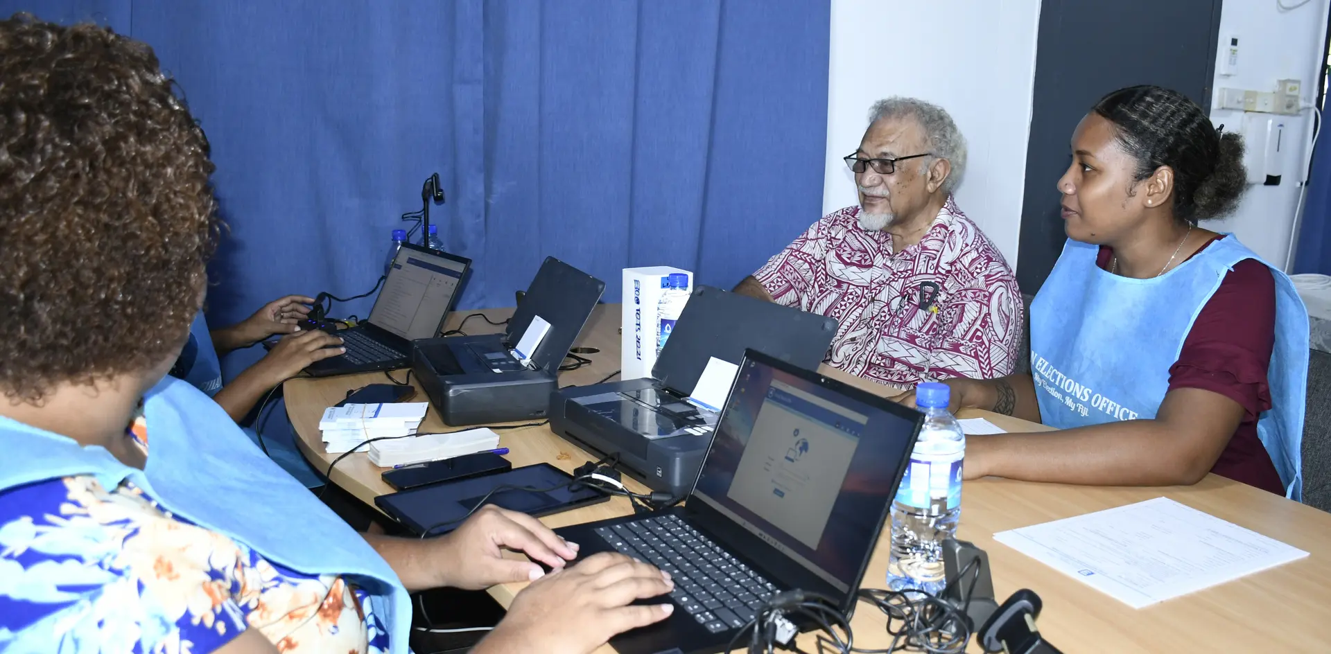 Former Lami Town Council Mayor, Tevita Vuatalevu during voter registration for munciple council elections in Lami on April 15, 2026. 