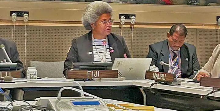 Assistant Minister for Foreign Affairs Lenora Qereqeretabua (second from left) at the 58th session of the Commission on Population and Development (CPD58) at the United Nations.