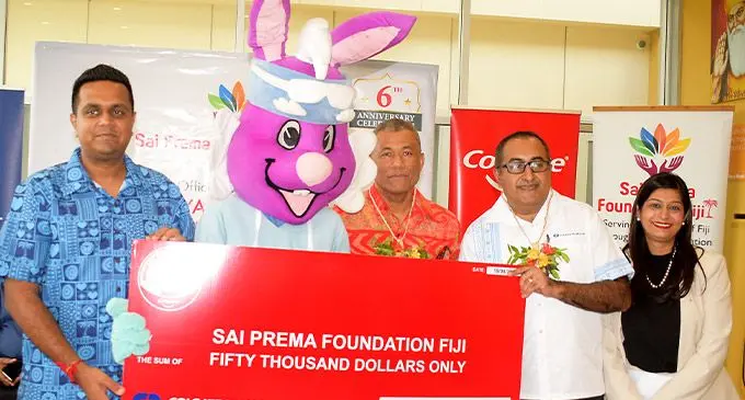 From left: Sai Prema Foundation treasurer Pratin Lal, Fiji National University acting vice chancellor William May, Colgate Palmolive General Manager, Hiten Lal and Dr Krupali Tappoo during the opening of the new Dental Clinic at Sri Sathya Sanjeevani Medical Centre on Sai Prema Foundation 6th anniversary celebration on August 19, 2022. Photo: Ronald Kumar