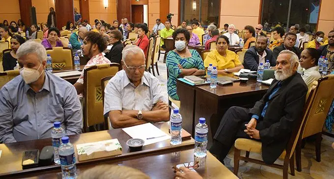 Education sector representatives during the Tertiary Scholarships and Loans Service key stakeholders workshop at the Civic Centre, Suva on August 16, 2022. Photo: Ronald Kumar