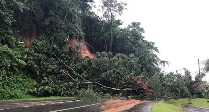 The landslide at Dilkusha Road.