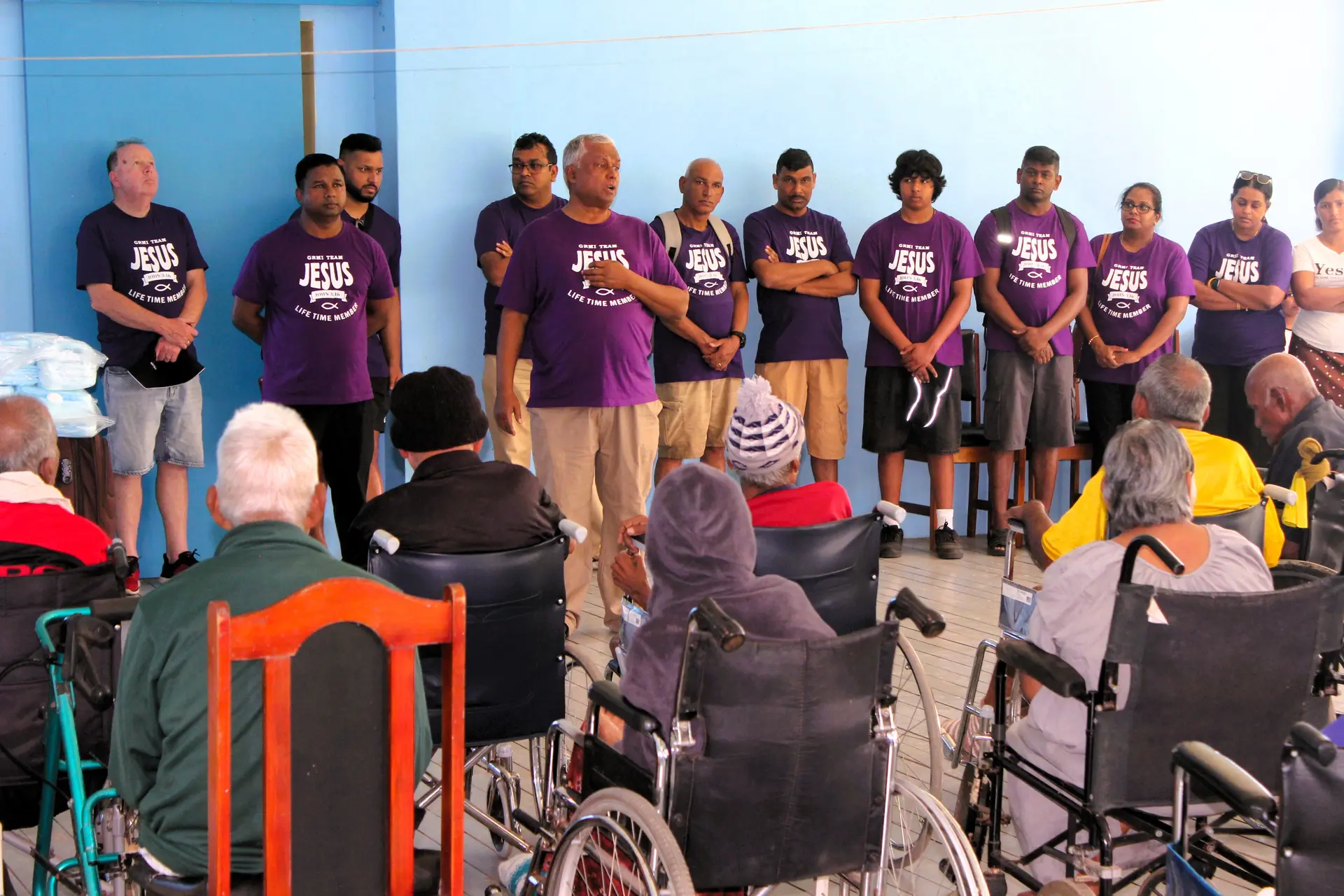 Church group, donation, age care residents