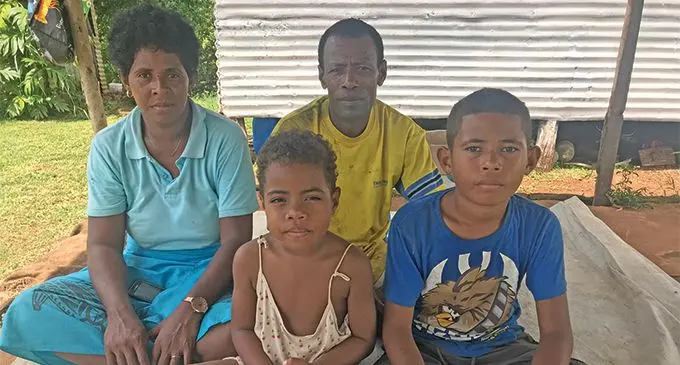 Asinate Drika with her husband, Sitiveni Nakara and youngest daughter, Matelita Sovuqa and son, Joeli Turagalevu at Nabekavu, Labasa on March 18, 2019. Photo: Shratika Naidu
