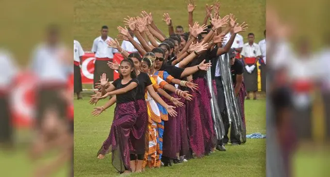 A dance group performed a cultural dance during the opening of the 94th Then India Sanmarga Ikya Sangam Convention at Prince Charles Park in Nadi on Friday. Photo: Waisea Nasokia