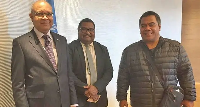 Pic 2- Ambassador Saran with the Tongan delegation in Rome copy